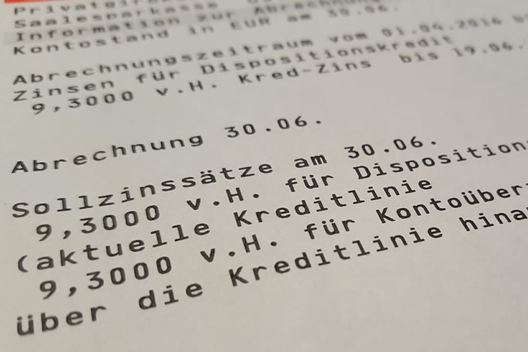 Kontoauszug Dispozinsen